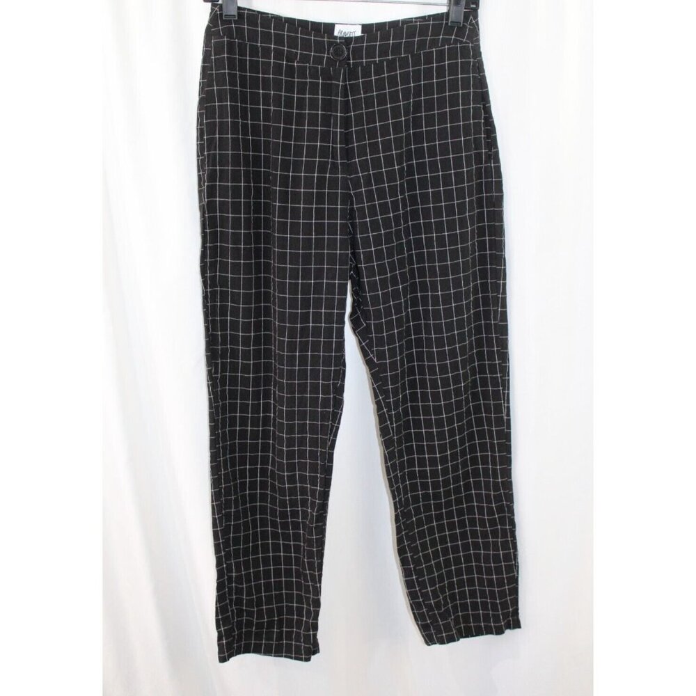 Princess Polly Womens Black White Check Ankle Dress Pants 4